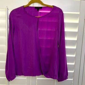 Purple long sleeve silky blouse